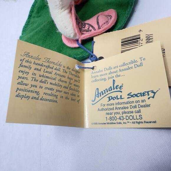 Annalee Doll Easter Bunny Kid w/Basket 7" tall 1996 Tags & Bag - Picture 8 of 10